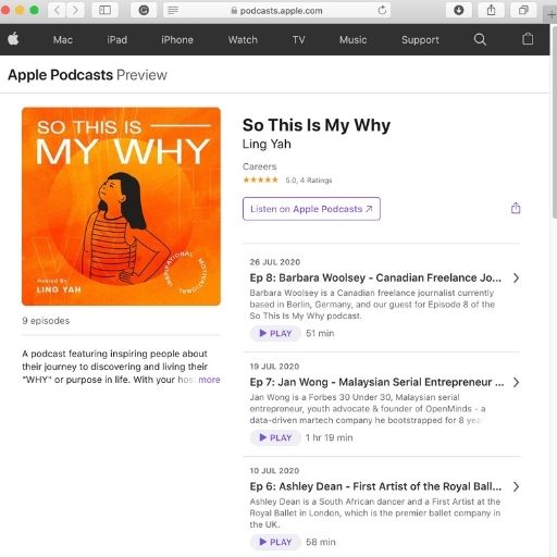 Subscribe to apple podcast - so this is my why podcast