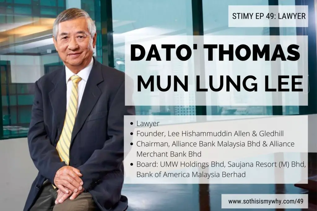 Dato Thomas Mun Lung Lee [Founding Partner, Lee Hishamuddin Allen & Gledhill, son of Tun HS Lee.- Malaysia's first Finance Minister]
