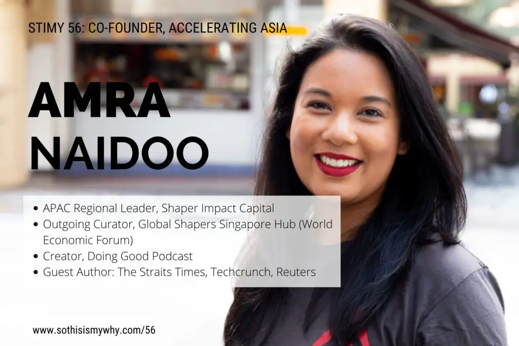 Amra Naidoo is the co-founder of Accelerating Asia, an early stage venture capital fund that runs programs for startups and investors, and General Partner at Accelerating Asia Ventures.